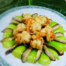 香菇油菜炒虾仁
