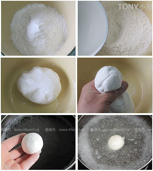 2步骤step在糯米粉里加入温水搅拌均匀后和面1步骤step江南汤圆的做法